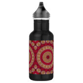 Bouteille D'eau Rosettes Mandala Rouge Or Jaune (Droite)