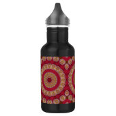 Bouteille D'eau Rosettes Mandala Rouge Or Jaune (Gauche)