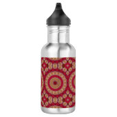 Bouteille D'eau Rosettes rouge or jaune Mandala (Droite)