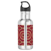 Bouteille D'eau Rosettes rouge or jaune Mandala (Dos)