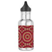 Bouteille D'eau Rosettes rouge or jaune Mandala (Gauche)