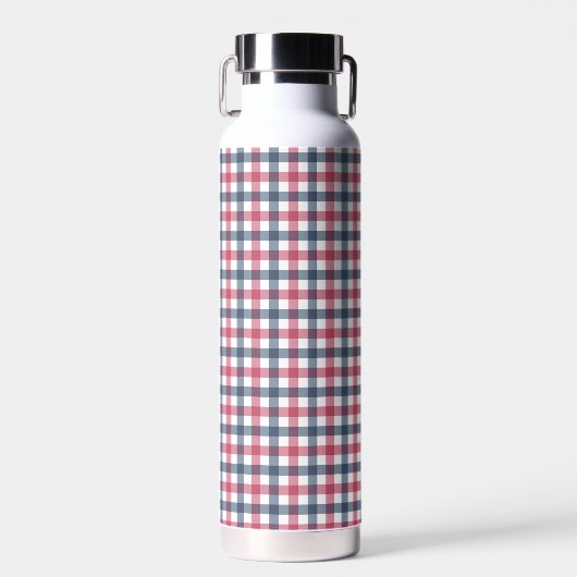 Bouteille D'eau Rouge blanc bleu plaid (Avant)