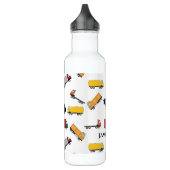 Bouteille D'eau Rouge jaune Retour à l'école Transport Camion (Gauche)