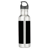 Bouteille D'eau Rouge noir Votre nom Monogramme initial Moderne (Dos)