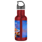 Bouteille D'eau Rouge Sakura bleu ciel (Dos)