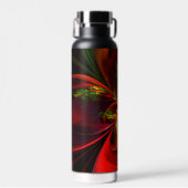 Bouteille D'eau Rouge vert moderne Floral Abstrait Art Motif #05 (Avant)