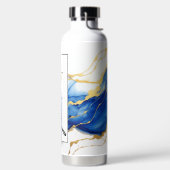 Bouteille D'eau Royal Blue Yellow Gold Élégant Script Gradué (Droite)