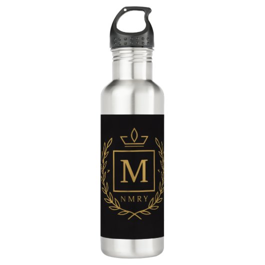 Bouteille D'eau "Royal NMKY Emblem – Monogram M Crest Design" (Devant)