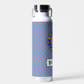 Bouteille D'eau Ruban de disque jaune bleu par Kenneth Yoncich (Avant)