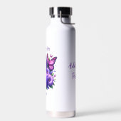Bouteille D'eau Ruban de sensibilisation au pourpre (Gauche)