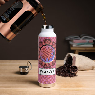 Bouteille D'eau Ruban de trèfle rose par Kenneth Yoncich