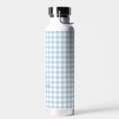 Bouteille D'eau Ruban Monogramme Gingham Bleu Ciel (Gauche)