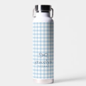 Bouteille D'eau Ruban Monogramme Gingham Bleu Ciel (Avant)