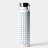 Bouteille D'eau Ruban Monogramme Gingham Bleu Ciel (Arrière)
