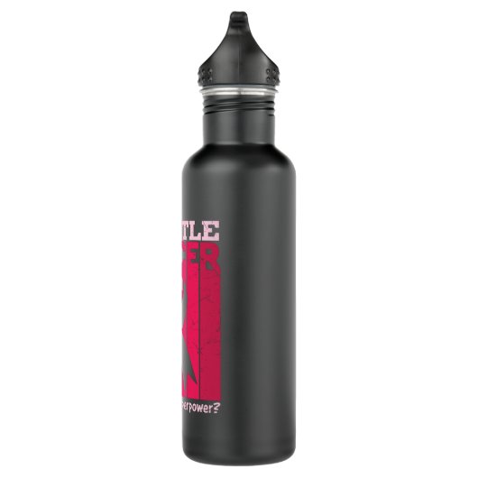 Bouteille D'eau Ruban rose Bataille Cancer Survivant Soutien Guerr (Droite)