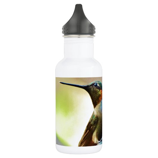 Bouteille D'eau Ruby perché et petit colibri vert (Gauche)