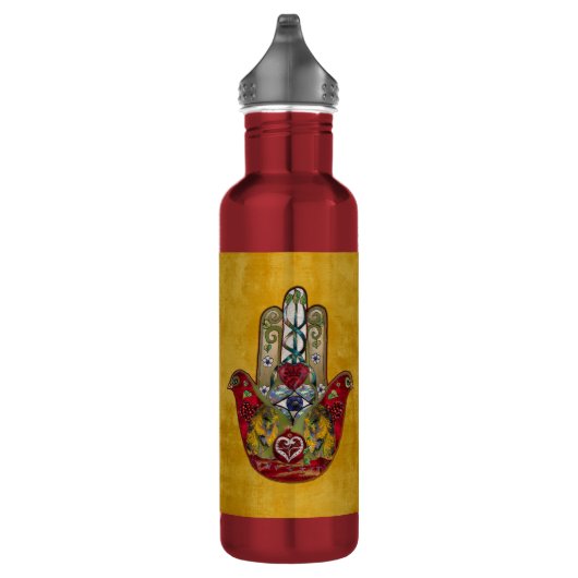 Bouteille D'eau Ruby Pomegranate Heart Red Bird Hamsa (Droite)