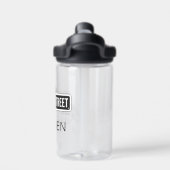 Bouteille D'eau Rue Sésame | Logo B&W | Ajouter Votre Nom (Salle de sport)