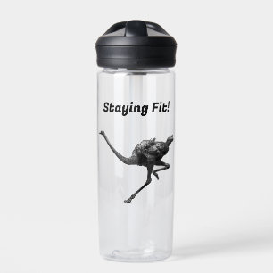 Bouteille D'eau Running Ostrich Ink Sketch, Athlete Cool Oiseaux