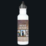 Bouteille D'eau Rustic Best Papa Fête des pères 6 Photo<br><div class="desc">Rustic Best Dad Fête des pères 6 Photo bouteille d'eau en acier inoxydable. Arrière - plan texturé rustique et 6 photos de famille - ajoutez 6 photos et vos noms. Un joli gardien pour père. Cadeau pour Fête des pères,  anniversaire ou Noël.</div>