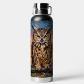 Bouteille D'eau Rustic Impasto Great Horned Owl  (Plage)
