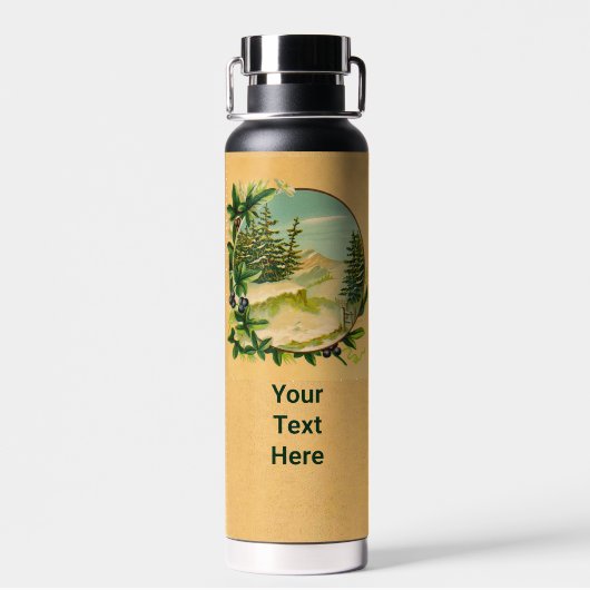 Bouteille D'eau Rustic Mountain Scene (Arrière)