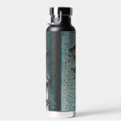 Bouteille D'eau Rustique vieux bleu vert peinture bois Nom personn (Plage)