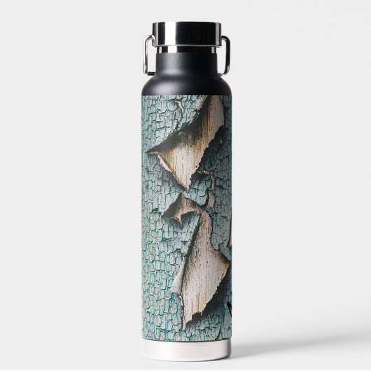 Bouteille D'eau Rustique vieux bleu vert peinture bois Nom personn (Avant)