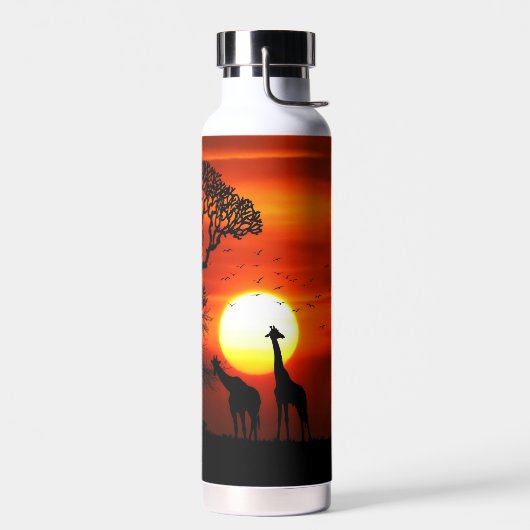 Bouteille D'eau Safari Africain Sunset Animal Silhouettes (Gauche)