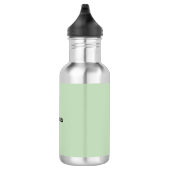 Bouteille D'eau Sage clair Vert Minimal Simple Nom Personnalisé (Droite)