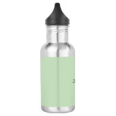 Bouteille D'eau Sage clair Vert Minimal Simple Nom Personnalisé (Gauche)