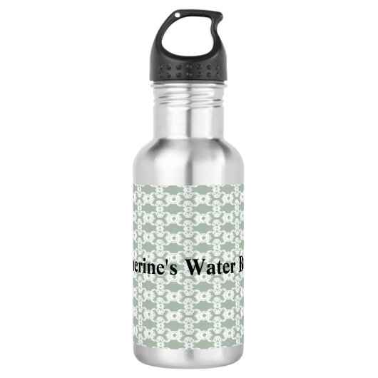 Bouteille D'eau Sage Green Damask (Devant)