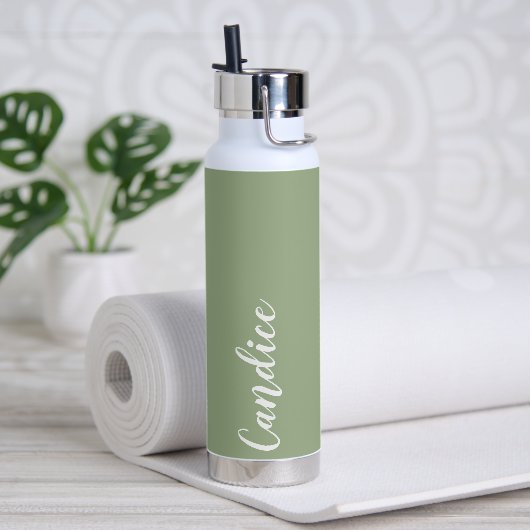 Bouteille D'eau Sage Green Mariage personnalisé Bridesmaid (Yoga)