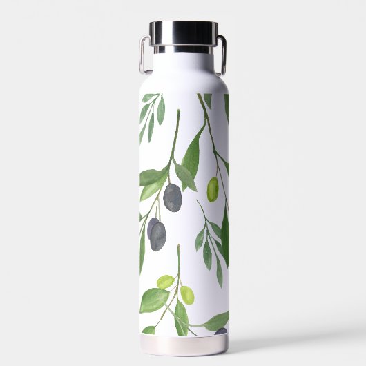 Bouteille D'eau Sage Green Watercolor French Country Olive Pattern (Avant)