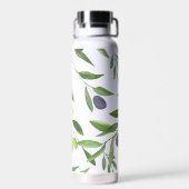 Bouteille D'eau Sage Green Watercolor French Country Olive Pattern (Arrière)