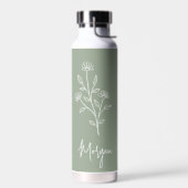 Bouteille D'eau Sage Nom vert Floral Bachelorette Bride (Gauche)