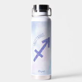 Bouteille D'eau Sagittarius Symbole Personnalisé Astrologie Violet (Arrière)