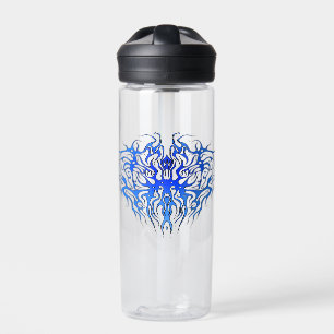 Bouteille D'eau Saint Valentin Bleu Coeur Tribal Tattoo