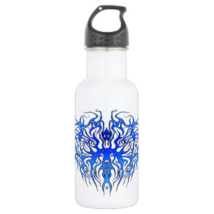 Bouteille D'eau Saint Valentin Bleu Coeur Tribal Tattoo