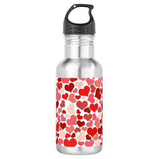 Bouteille D'eau Saint-Valentin coeurs motif (Devant)