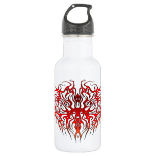 Bouteille D'eau Saint-Valentin Tatouage Tribal des Coeurs rouges