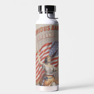 Bouteille D'eau Salut ! Glorieuse Bannière de notre Terre - Art Pa