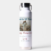 Bouteille D'eau Salutations à 10 ans heureux anniversaire ajouter  (Avant)