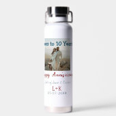 Bouteille D'eau Salutations à 10 ans heureux anniversaire ajouter  (Arrière)