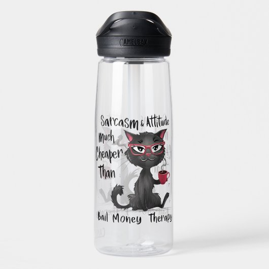 Bouteille D'eau Sarcasm & Attitude Funny Cat Lover Gift  (Arrière)