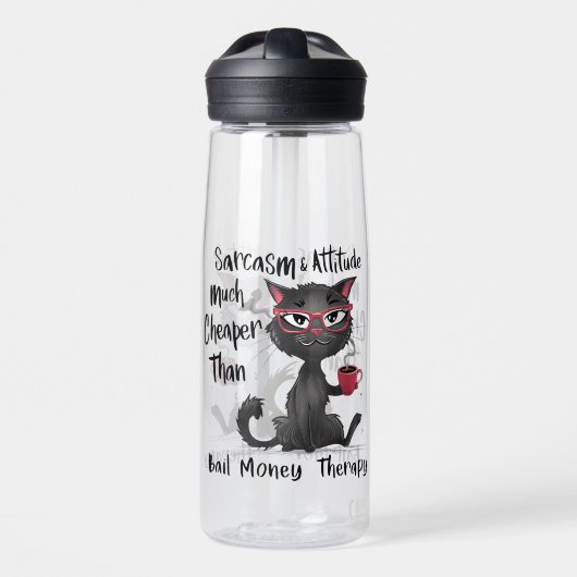 Bouteille D'eau Sarcasm & Attitude Funny Cat Lover Gift  (Avant)