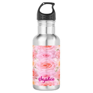 Bouteille D'eau Satin Roses Personalized Water Bottle