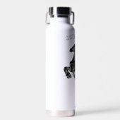 Bouteille d'eau sauvage noire dressée - Votre text (Avant)