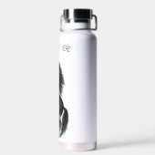 Bouteille d'eau sauvage noire dressée - Votre text (Arrière)