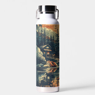 Bouteille D'eau Scandinave Rétro Maison de montagne